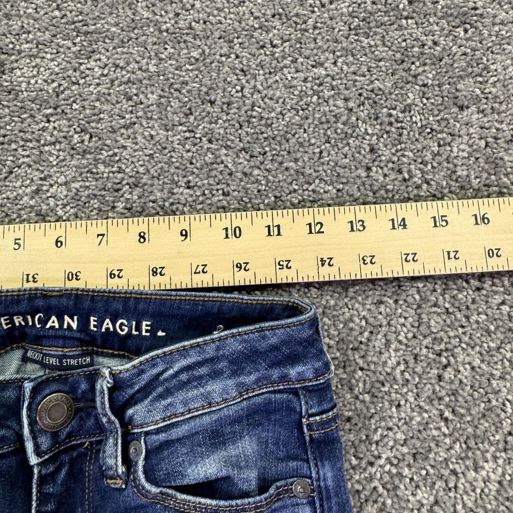 American Eagle Jeans Womens 2 Short Blue Skinny Next Level Medium Wash Denim - Picture 3 of 8